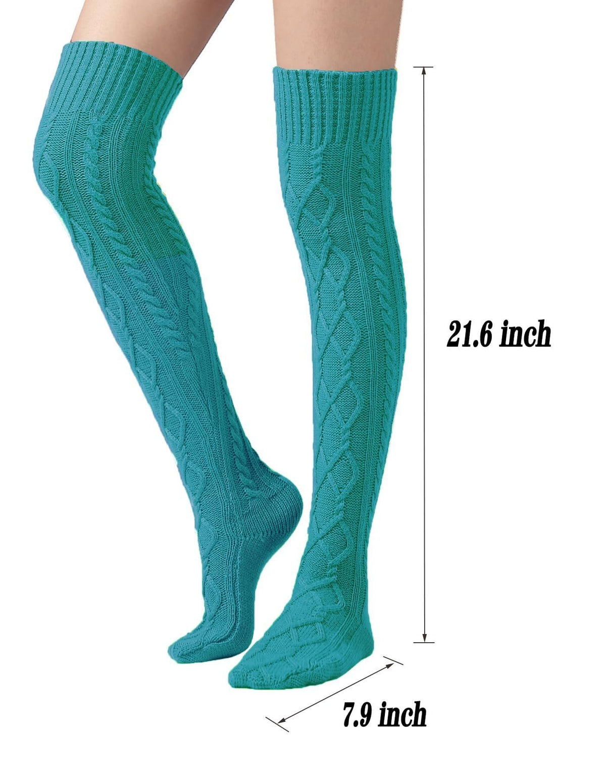 Leoparts Women's Cable Knit Thigh High Socks Over Knee Leg Warmer Stockings