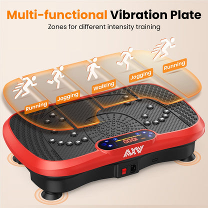 Axv Vibration Plate Fitness Platform Exercise Machine Vibrating Shaking Full Body Shaker Workout Vibrate Stand Shake Board Sport for Weight Loss Fat Burner for Gym Home Office