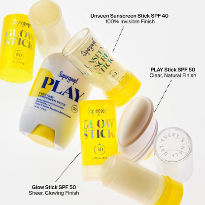 Supergoop! Unseen Sunscreen Face Stick SPF 40, Clear, Broad Spectrum 0.7 oz