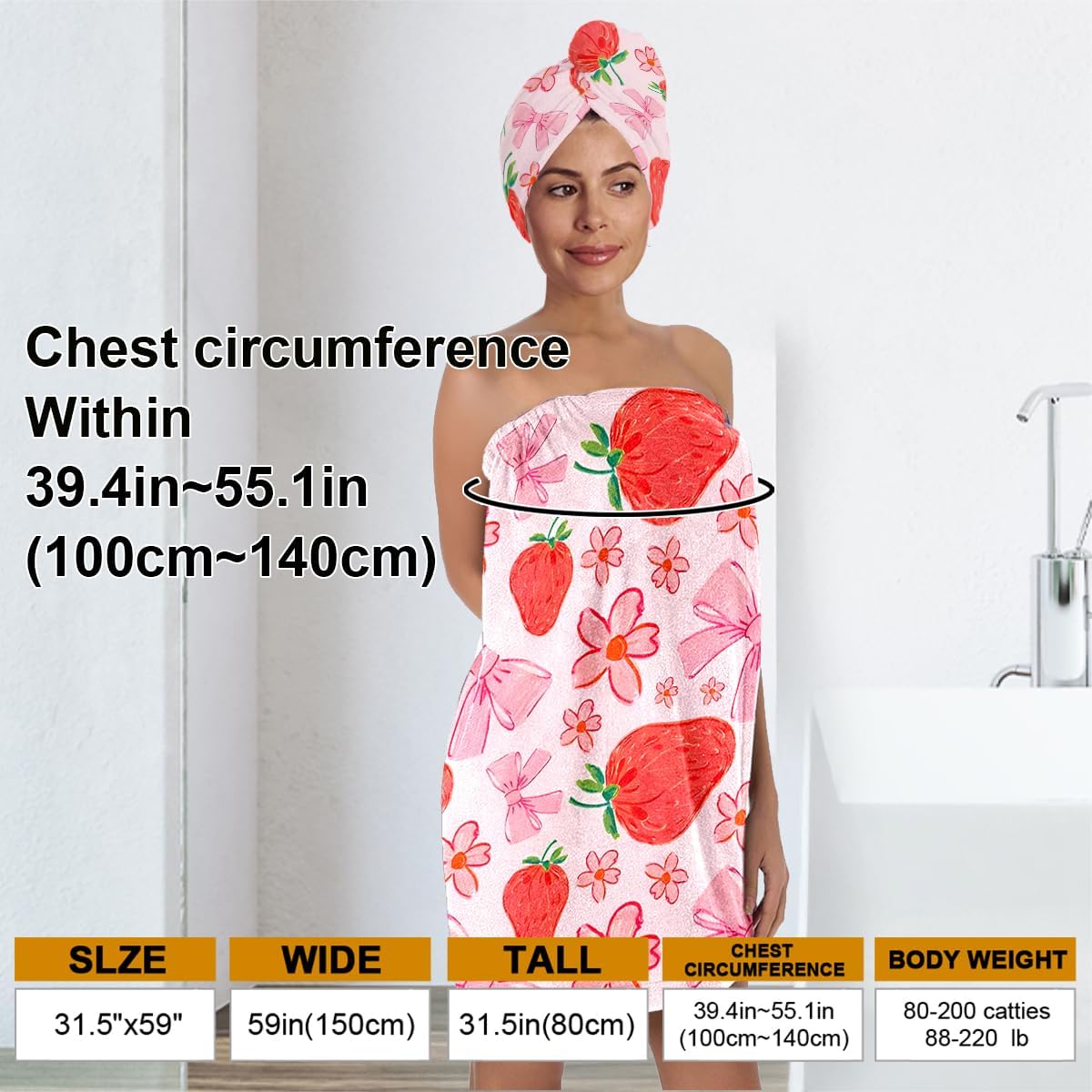 Bath Wrap and Hair Drying Towel Set – Microfiber Quick Dry