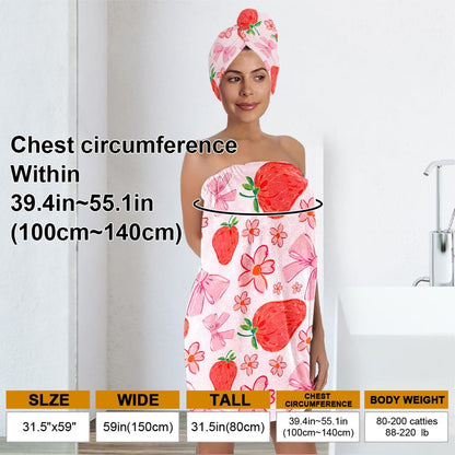 Bath Wrap and Hair Drying Towel Set – Microfiber Quick Dry