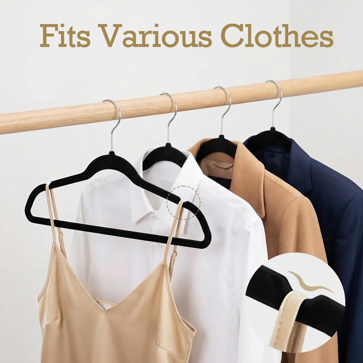 House Day Black Velvet Hangers 60 Pack