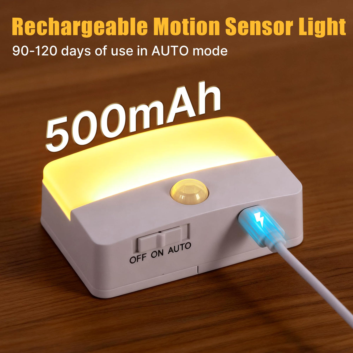 Guankai 8 Pack Motion Sensor Stair Light for Indoor, Battery Operated