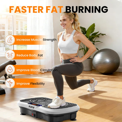 Axv Vibration Plate Fitness Platform Exercise Machine Vibrating Shaking Full Body Shaker Workout Vibrate Stand Shake Board Sport for Weight Loss Fat Burner for Gym Home Office