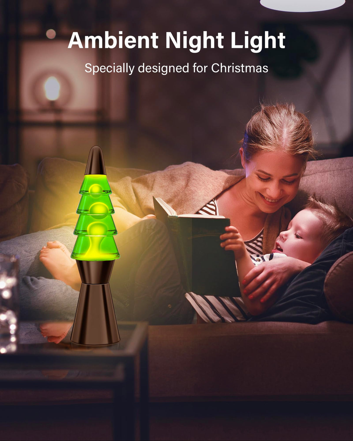 Christmas Tree Liquid Motion Lamp,for Mother's Day/Mom Gifts,14.5 Inches Table Lamp Christmas Indoor Decorations for Adults and Kids, Mood Lighting Home Decor Lav Night Light
