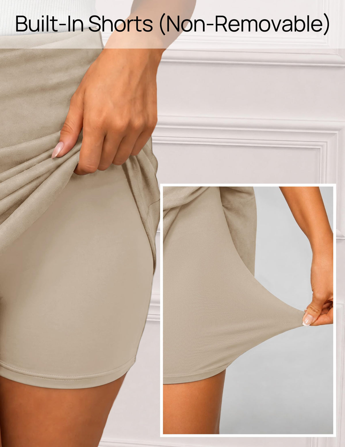 ZESICA Womens Faux Suede Wrap Mini Skirt Fall High Waist Bodycon Skort