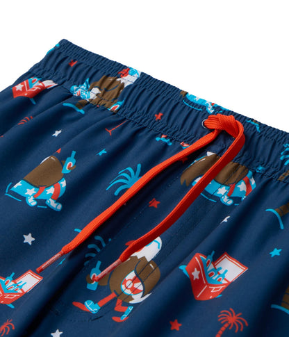 Tipsy Elves Men's Usa Swimming Trunks 7'' Inseam 4 Way Stretch Fabric W/Mesh Liner Swim Trunks for Men Bathing Suit