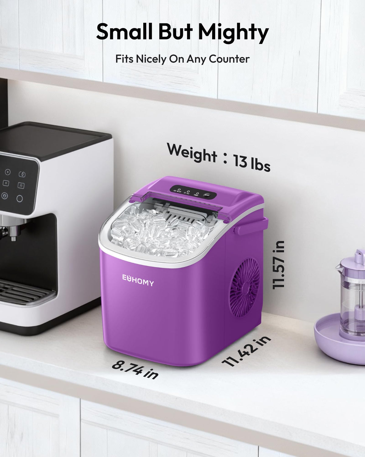 Euhomy Countertop Ice Maker Machine with Handle