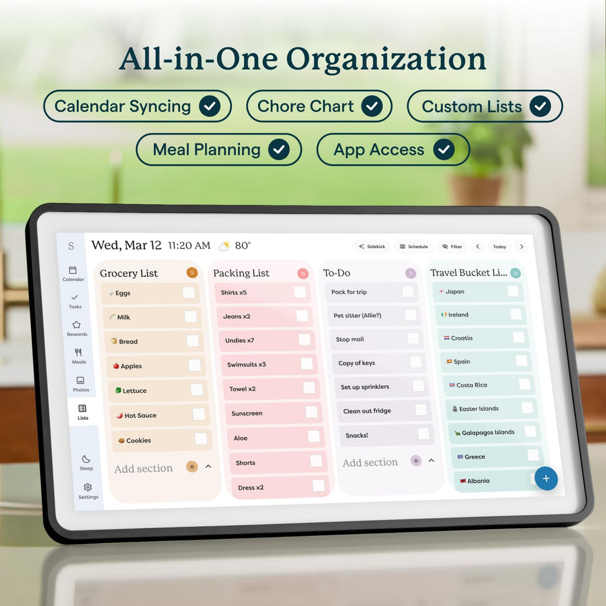 Skylight Calendar: 15-Inch Wall Planner Digital Calendar & Chore Chart, Smart Touchscreen Interactive Display