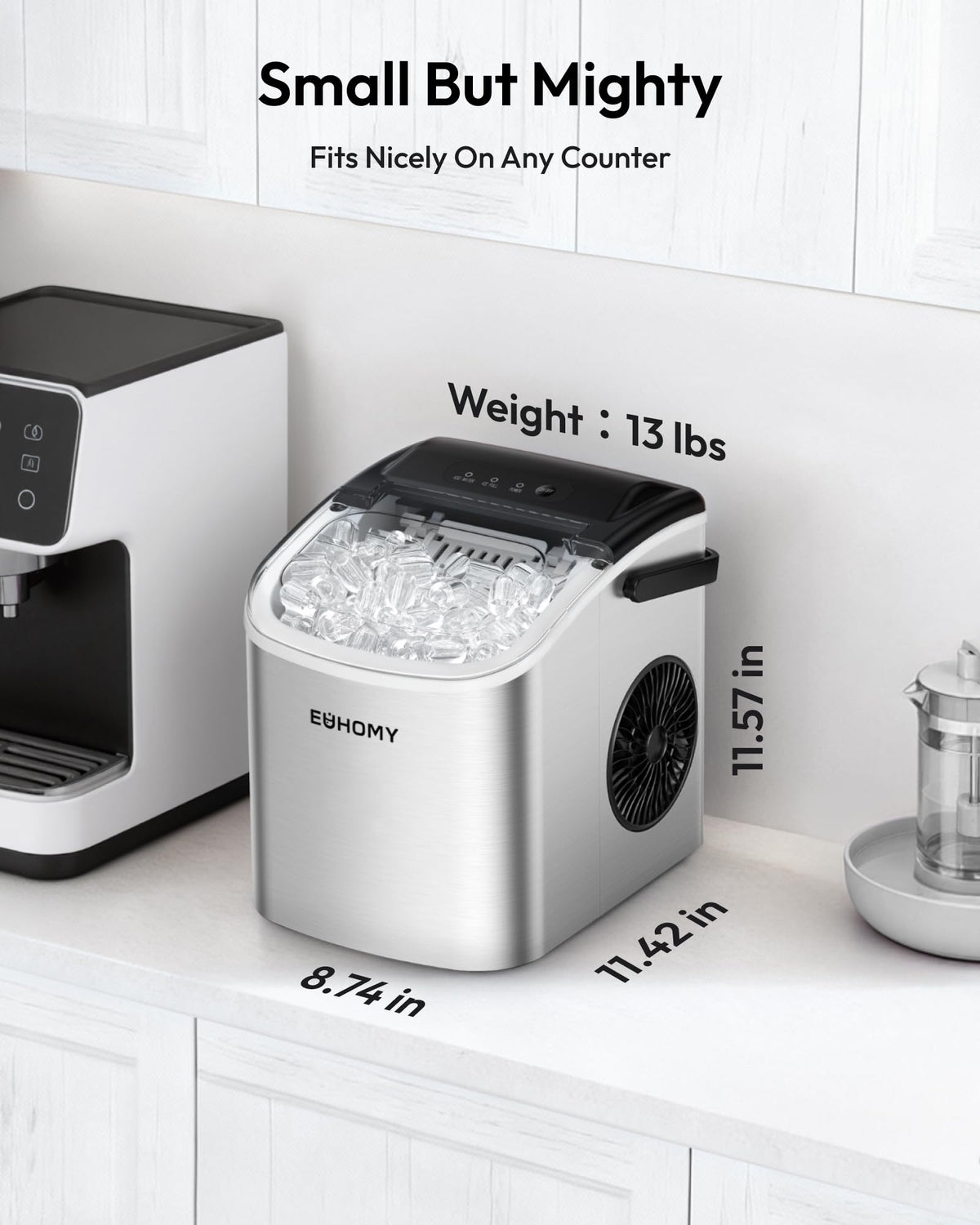Euhomy Countertop Ice Maker Machine with Handle