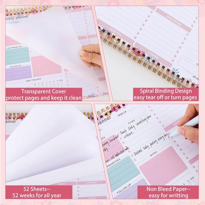 Thboxes Weekly Desk Planner, 8.5x11 In To Do List Notepad, 52 Sheets