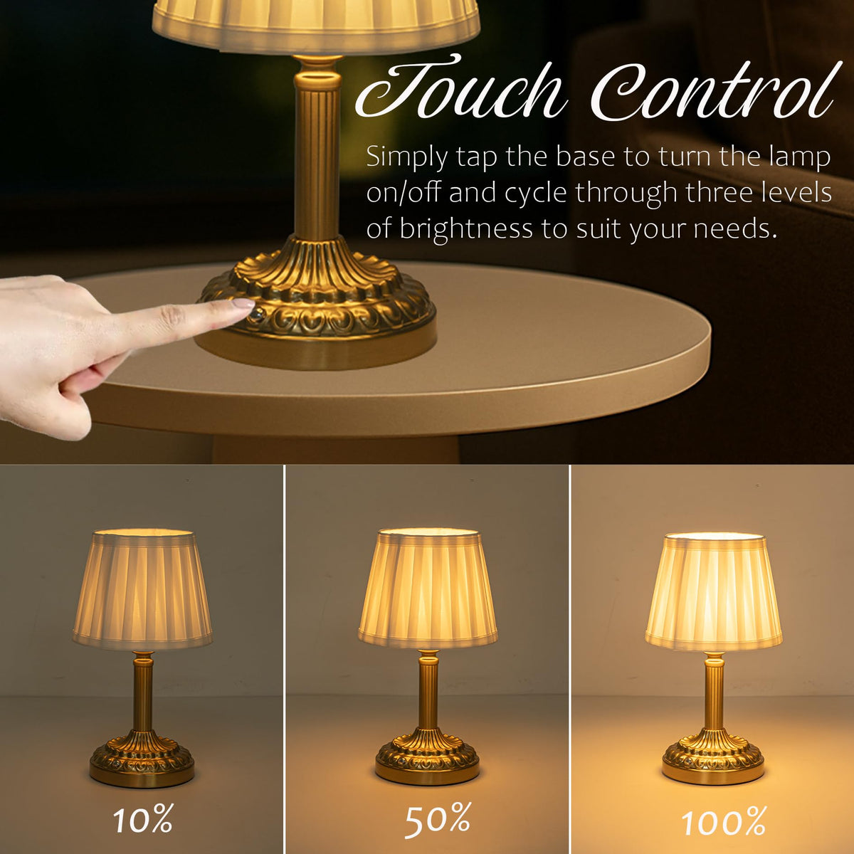 Cordless Table Lamp with Touch Control