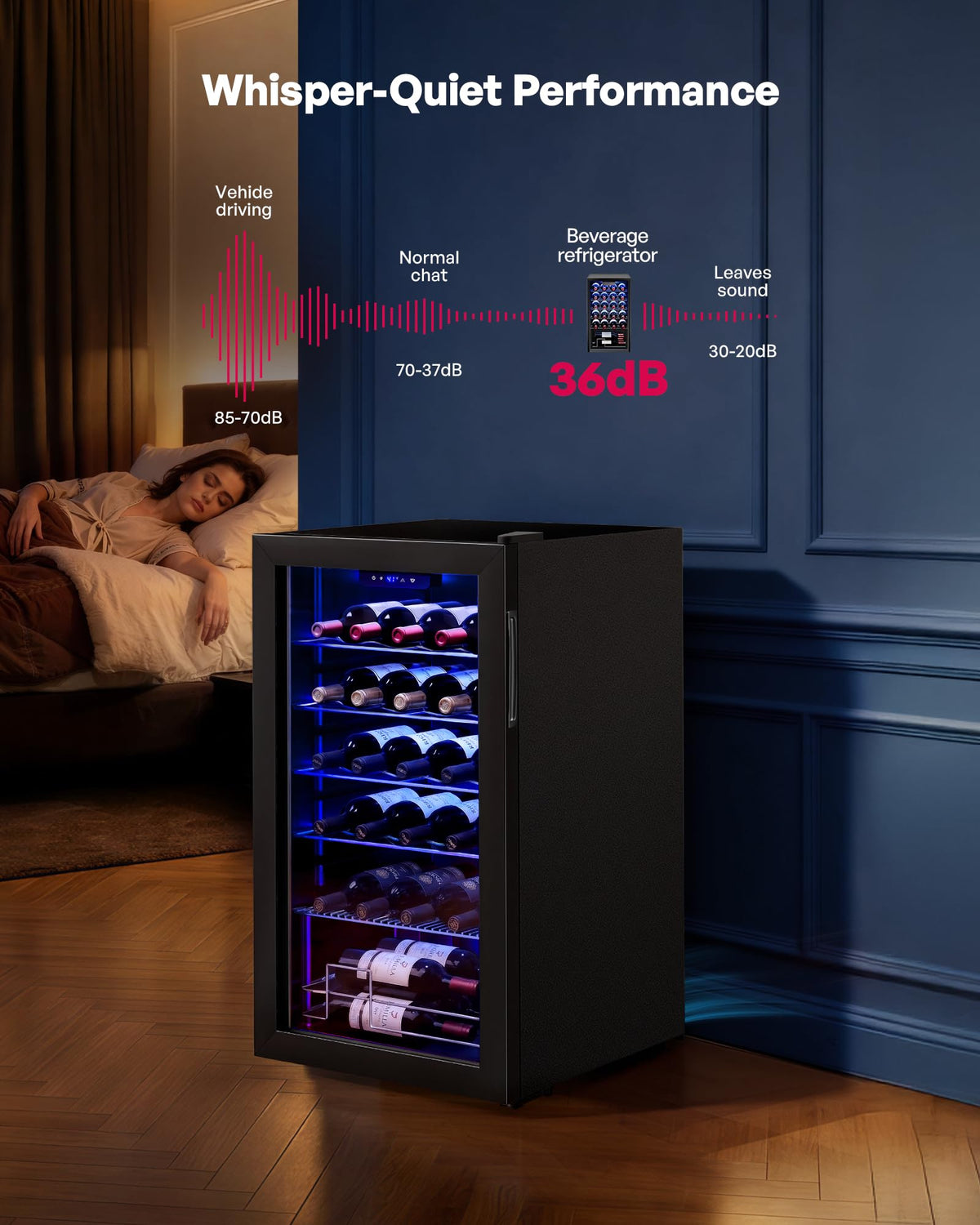 Icyglee 25 Bottle Compressor Wine Cooler Refrigerator
