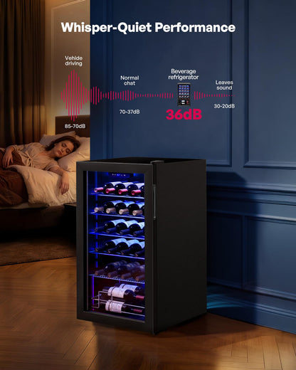 Icyglee 25 Bottle Compressor Wine Cooler Refrigerator