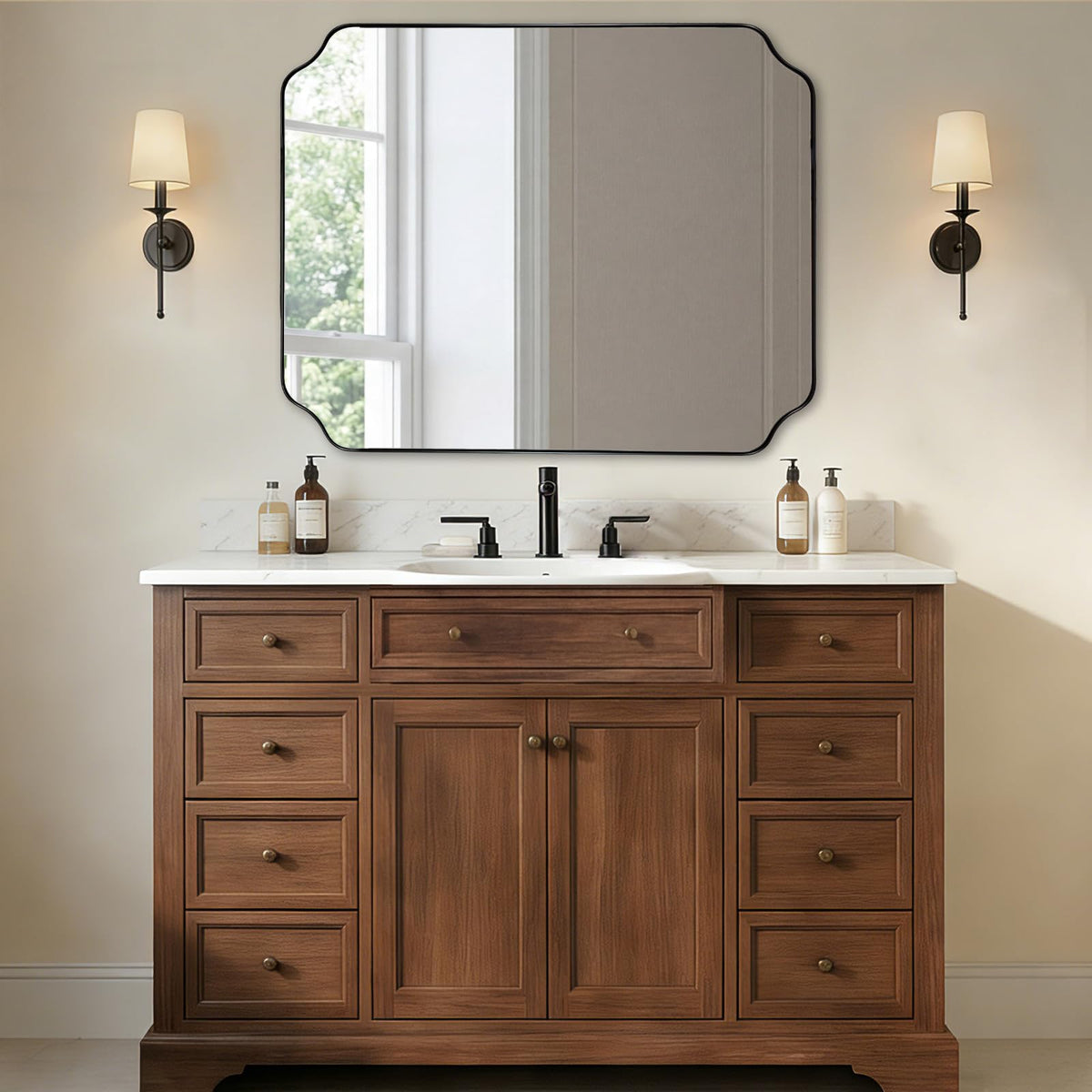 Andy Star Unique Rectangle Wall Mirror, 24"X32"