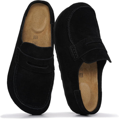 Project Cloud 100% Genuine Leather Moccasin Clogs for Women Fall Shoes