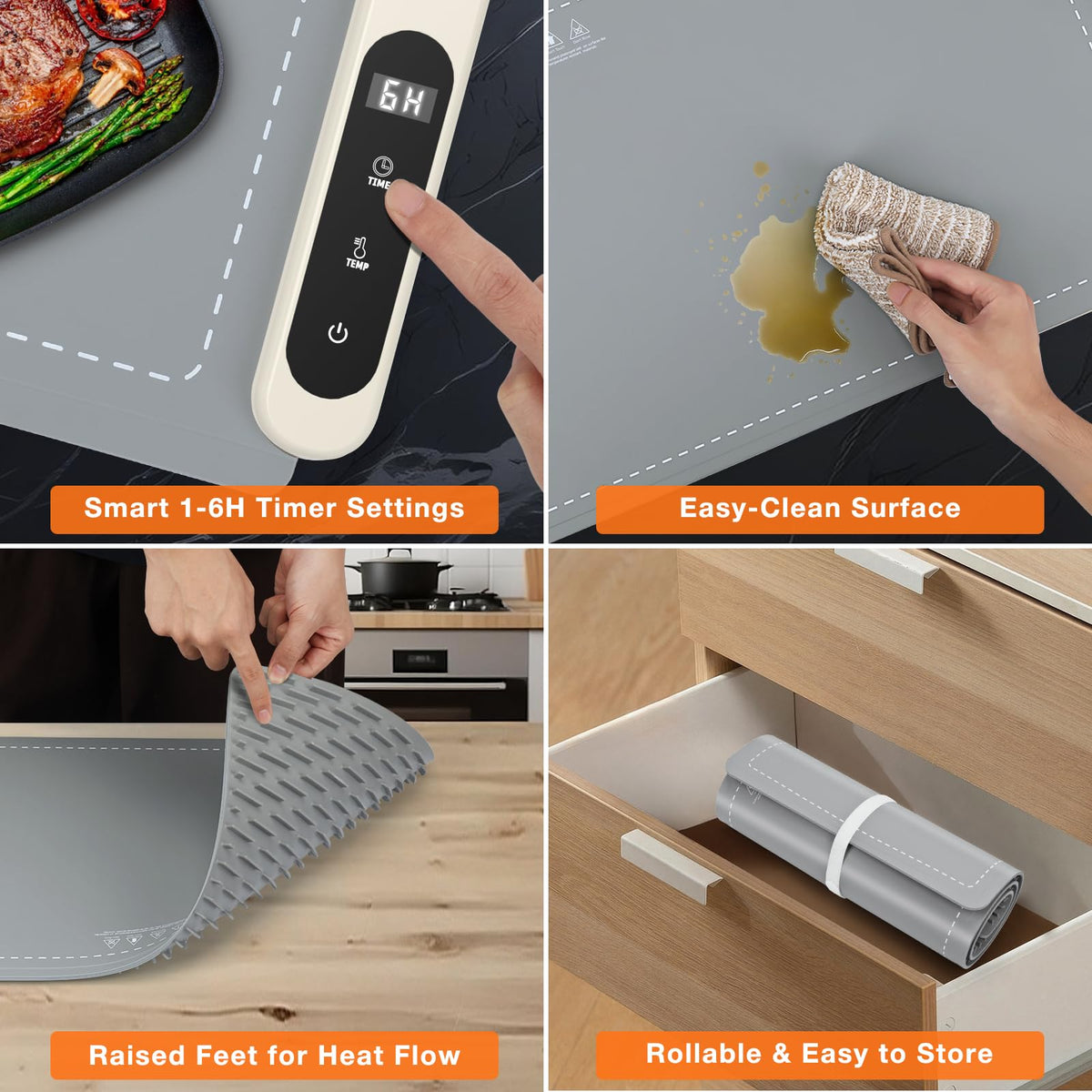 FYY Warming Mat for Food 24"x15", Rapid and Full Surface Heating