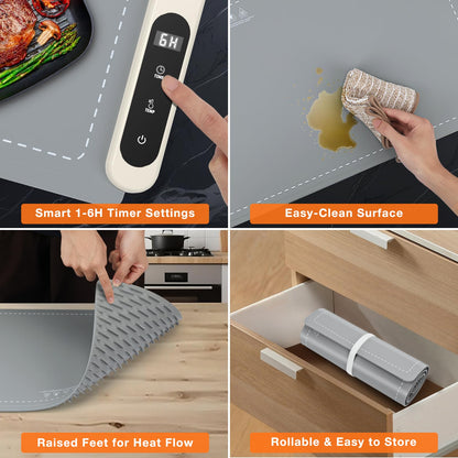 FYY Warming Mat for Food 24"x15", Rapid and Full Surface Heating