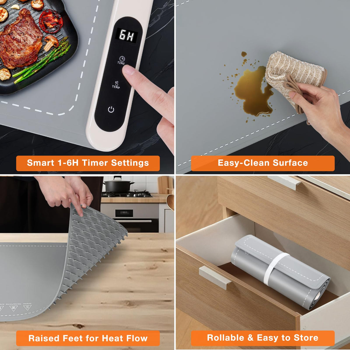 FYY Warming Mat for Food 24"x15", Rapid and Full Surface Heating