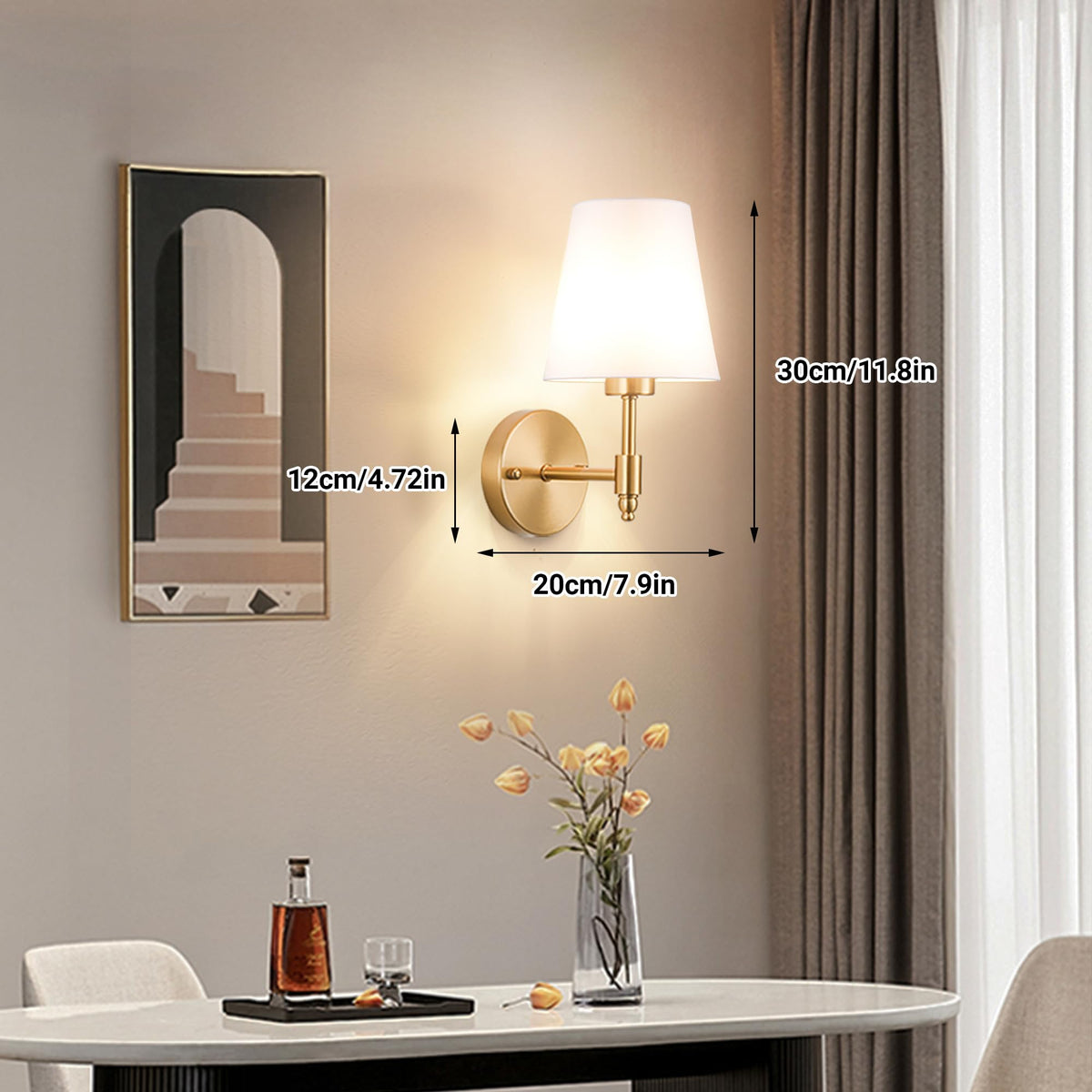 Yhcdlamp Battery Operated Wall Sconce Light with Remote Control, Dimmable Wall Sconce Set of 2