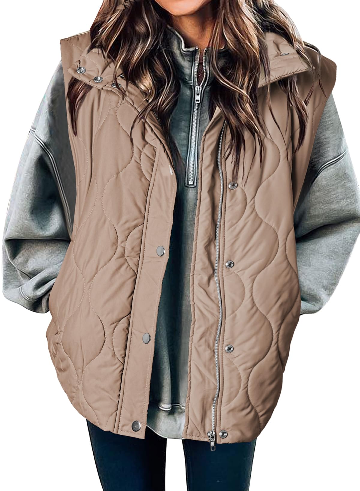 EVALESS Womens Lightweight Cropped Puffer Vest