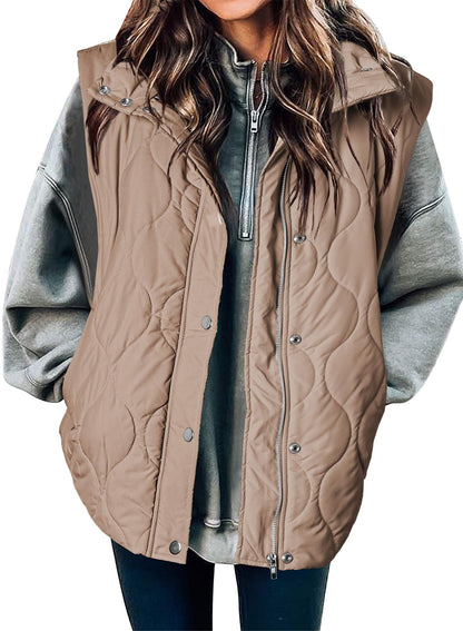 EVALESS Womens Lightweight Cropped Puffer Vest