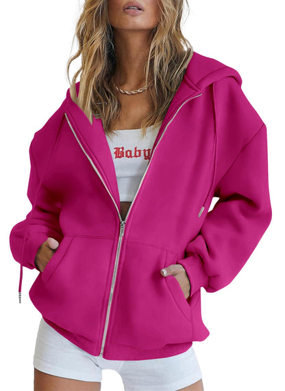 PRETTYGARDEN Women's Fall Zip Up Hoodies Sweatshirts