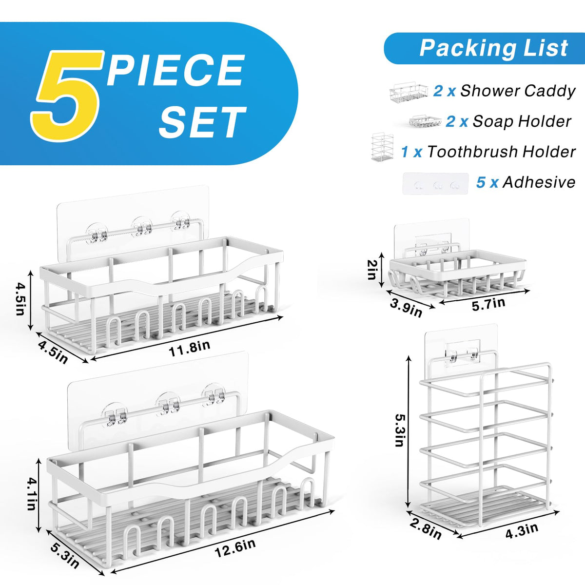 Eudele Adhesive Shower Caddy