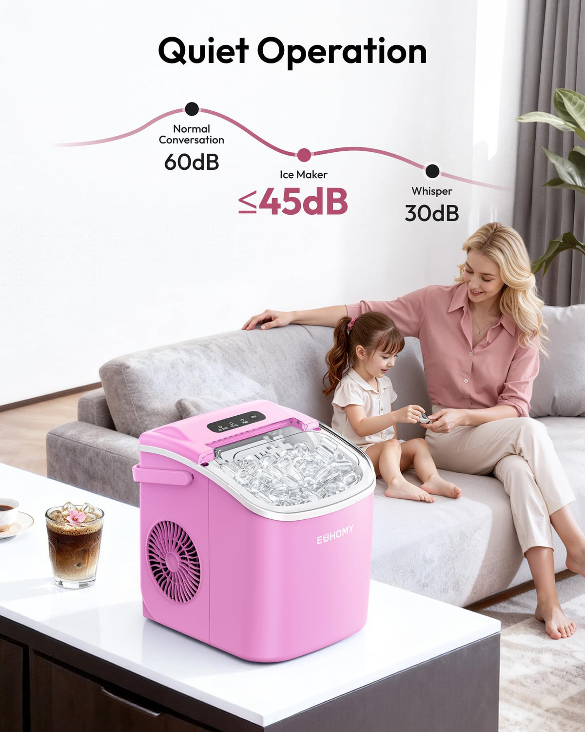 Euhomy Countertop Ice Maker Machine with Handle