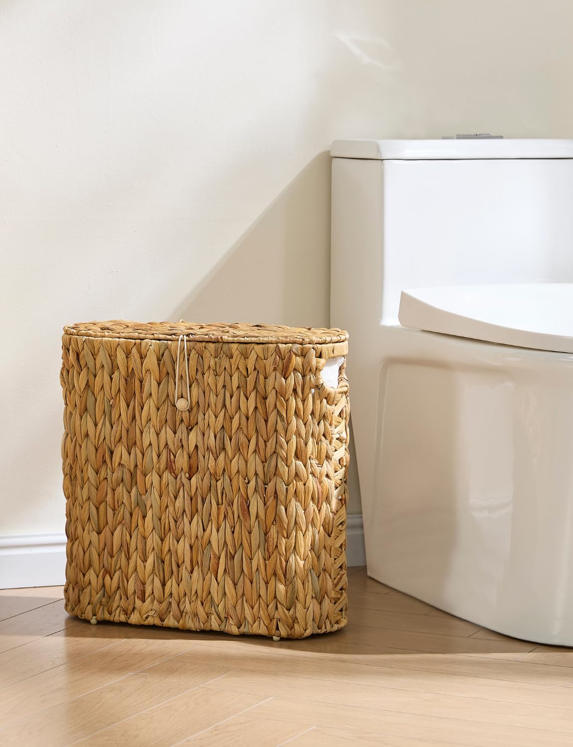 Yangqihome Toilet Paper Storage, Water Hyacinth Toilet Paper Storage with Lid