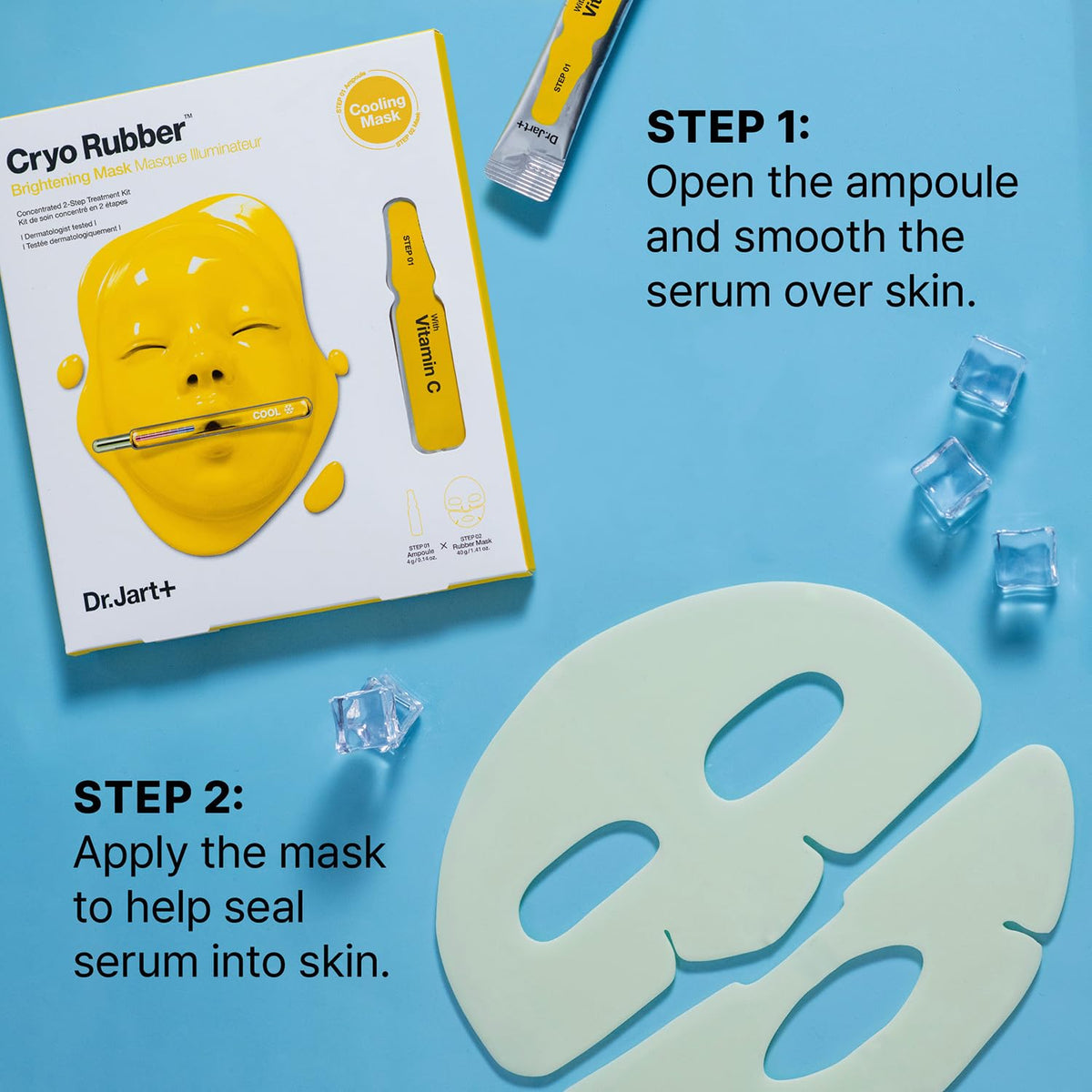 Dr.Jart+ Cryo Rubber Cooling Korean Face Mask with Serum Ampoule| Korean Skin Care | Travel Size