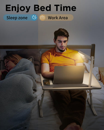 Laptop Bed Tray Desk with LED Desk Lamp