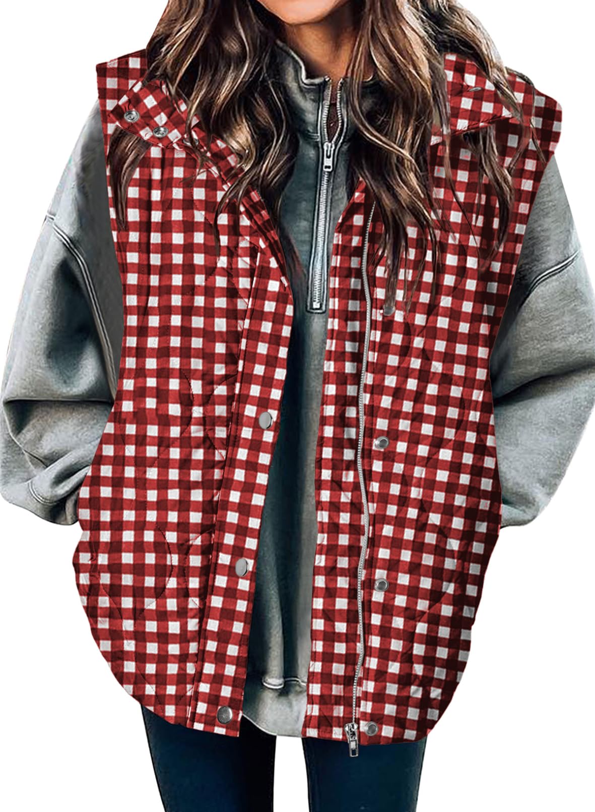 EVALESS Womens Lightweight Cropped Puffer Vest