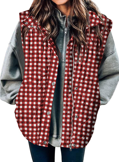 EVALESS Womens Lightweight Cropped Puffer Vest