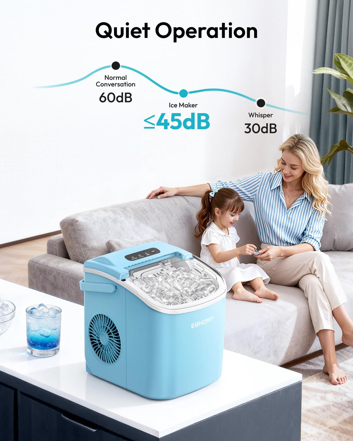 Euhomy Countertop Ice Maker Machine with Handle