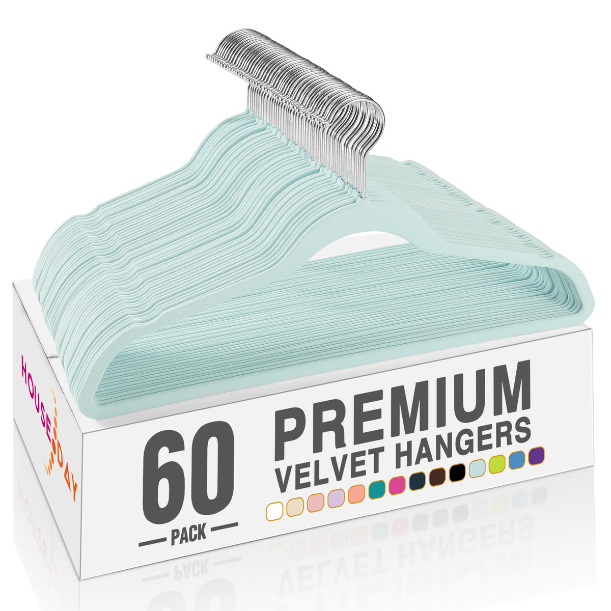 House Day Black Velvet Hangers 60 Pack