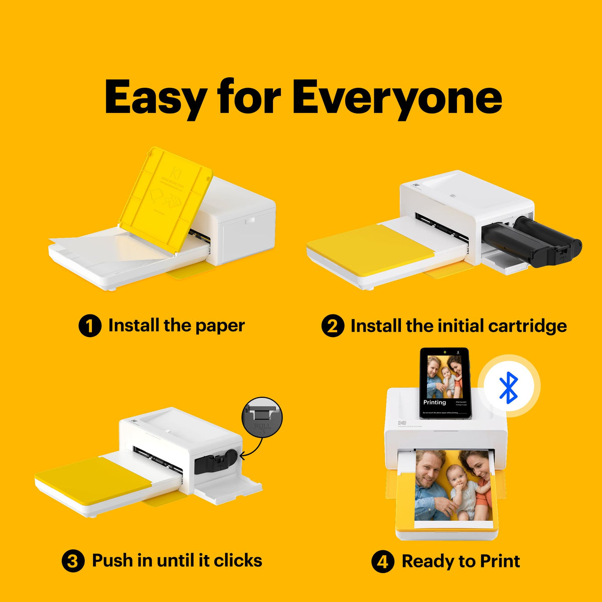 Kodak Dock Plus 4x6'' Photo Printer, 10 Sheets, Docking & Bluetooth Smartphone Printer