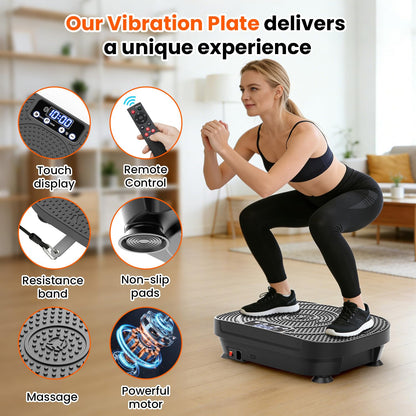 Axv Vibration Plate Fitness Platform Exercise Machine Vibrating Shaking Full Body Shaker Workout Vibrate Stand Shake Board Sport for Weight Loss Fat Burner for Gym Home Office