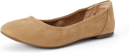 Amazon Essentials Women's Comfortable Round Toe Ballet Flats, Cushioned Memory Foam