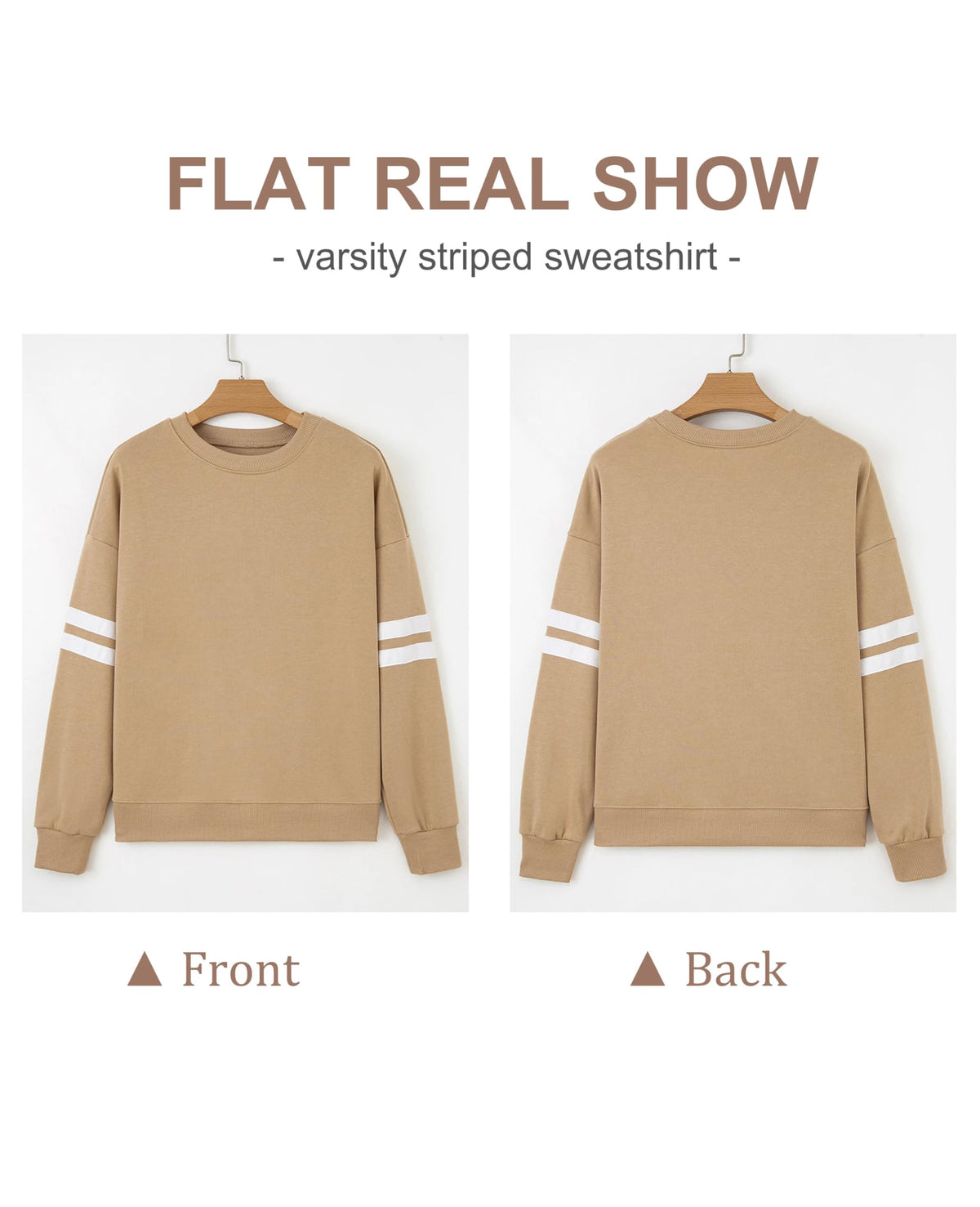Selink Womens Varsity Striped Oversized Sweatshirt Crewneck Long Sleeve Casual Fashion Pullover Top Fall Outfits