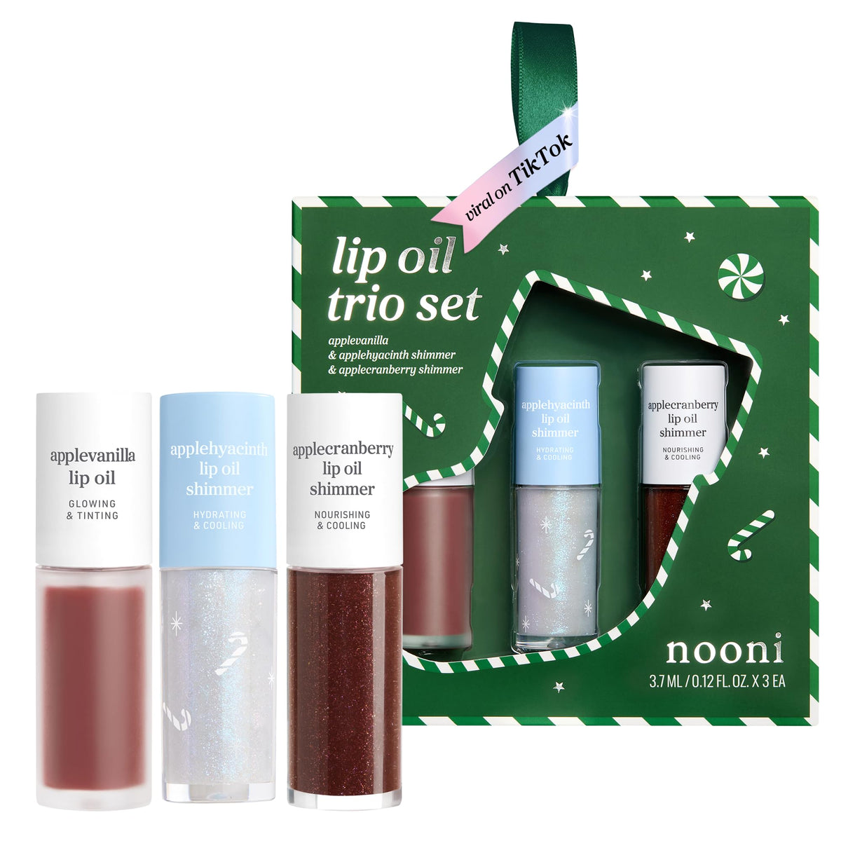 NOONI Korean Lip Oil - Applepeony - pH Color-Changing Plumping Lip Gloss