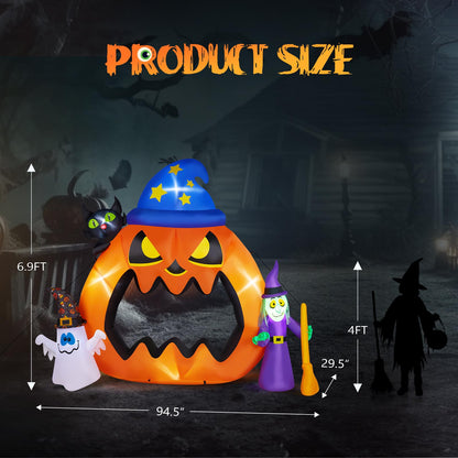 Aw 9Ft Animatronics Flying Witch Hovering Broom Animated Ac 100V-240V Halloween Outdoor Decoration Motion Activated