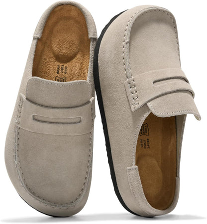 Project Cloud 100% Genuine Leather Moccasin Clogs for Women Fall Shoes