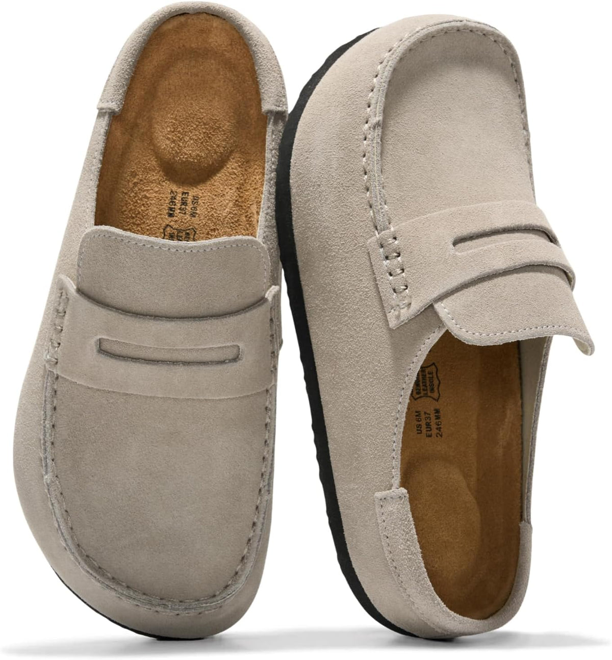 Project Cloud 100% Genuine Leather Moccasin Clogs for Women Fall Shoes