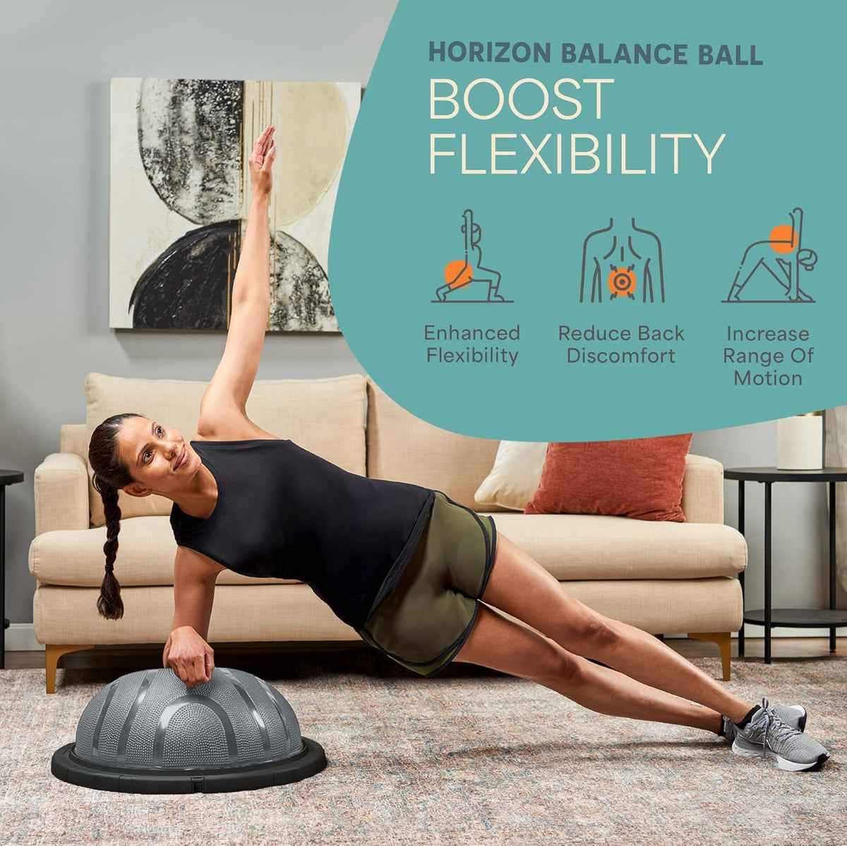 Lifepro Horizon Half Balance Ball Trainer with 440 Lb Capacity | Stability Ball for Home Gym & Physical Therapy | Full-Body Training Equipment for Core Strengthening