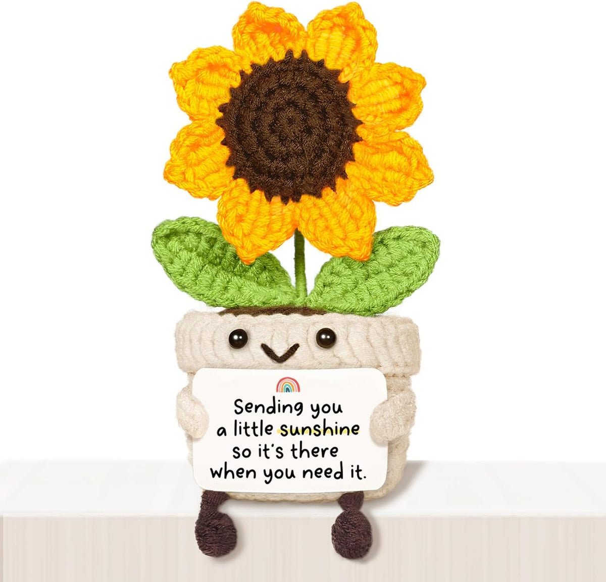Handmade Positive Sunflower Crochet Decor