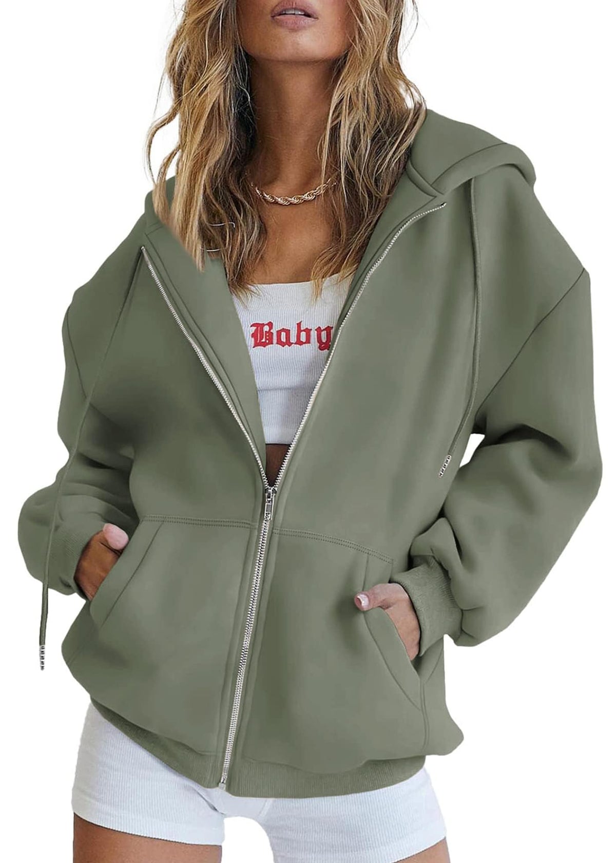 PRETTYGARDEN Women's Fall Zip Up Hoodies Sweatshirts