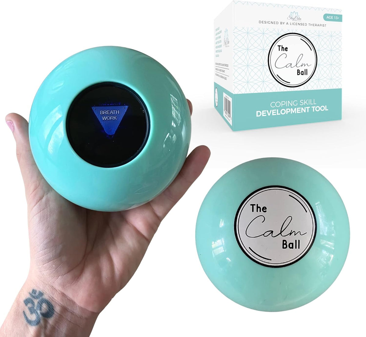 The Calm Ball – Therapist-Designed Coping Skills Magic 8 Ball with 20 Calming Strategies & Guidebook