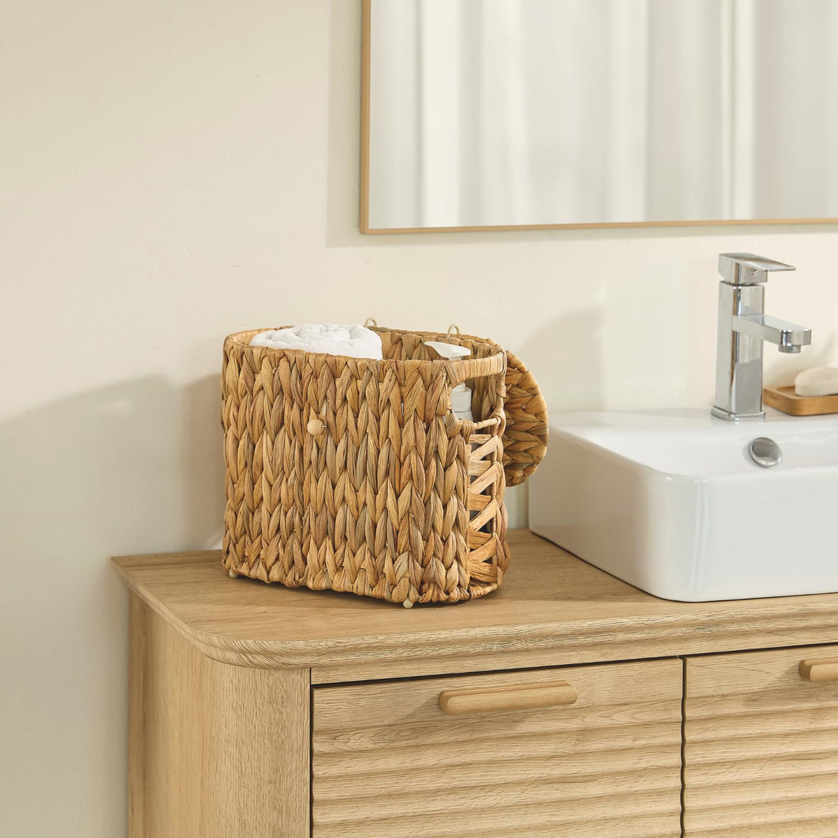 Yangqihome Toilet Paper Storage, Water Hyacinth Toilet Paper Storage with Lid