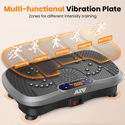 Axv Vibration Plate Fitness Platform Exercise Machine Vibrating Shaking Full Body Shaker Workout Vibrate Stand Shake Board Sport for Weight Loss Fat Burner for Gym Home Office